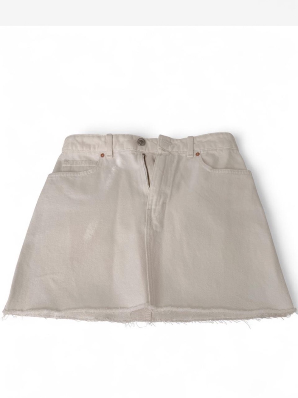 White Denim Mini Skirt